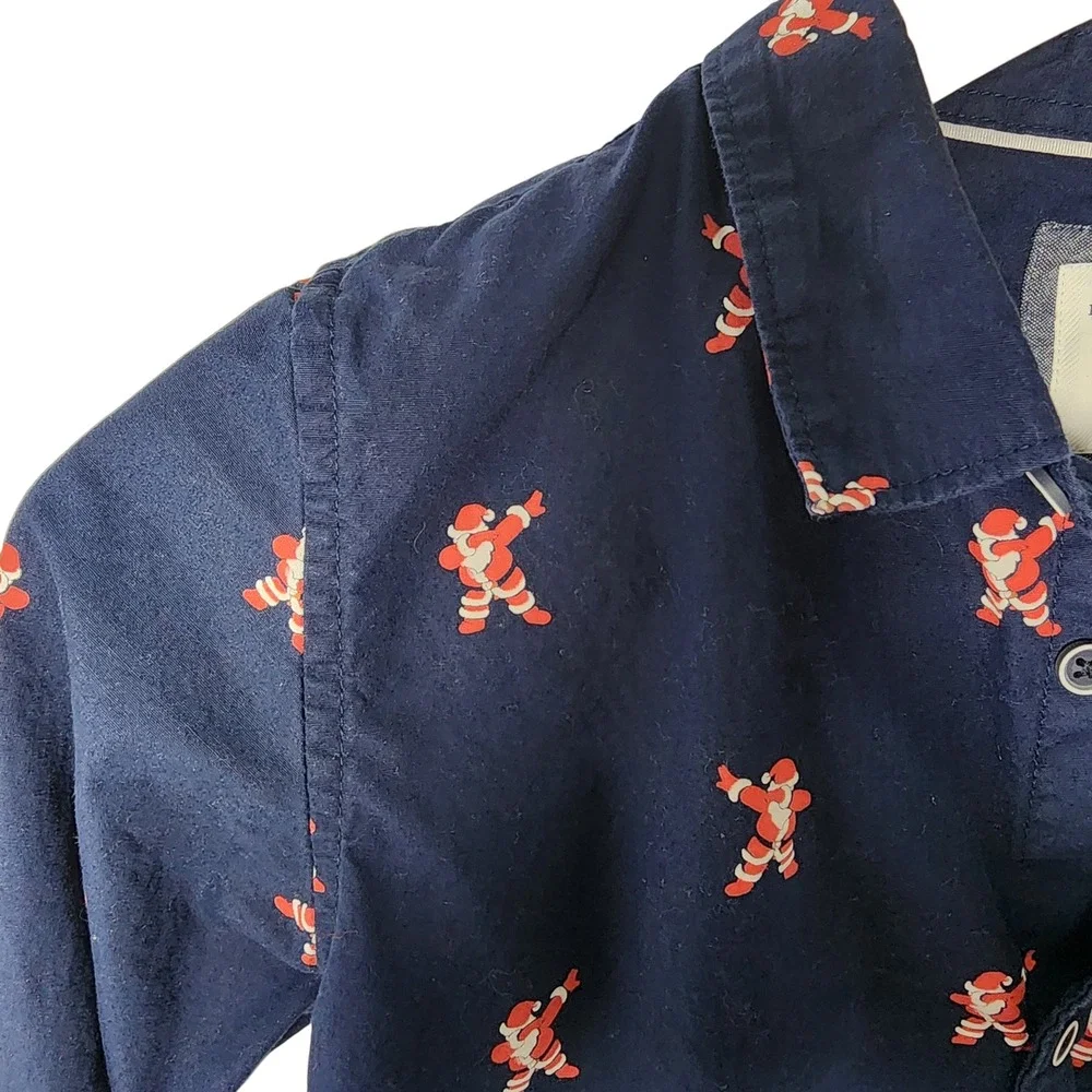 Denim & Flower Ricky Singh Boy Long Sleeve Shirt Christmas Santa Print Size 9 10